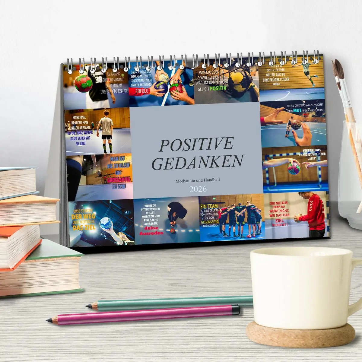Bild: 9783457683477 | Positive Gedanken - Motivation und Handball (Tischkalender 2026 DIN...