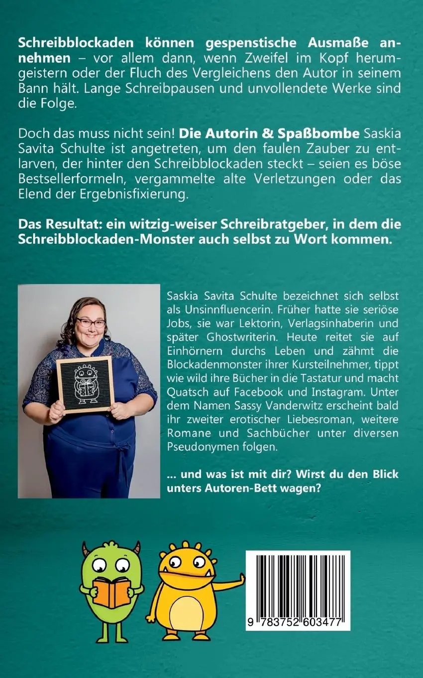 Rückseite: 9783752603477 | Das Monster unter dem Autorenbett | Saskia Savita Schulte | Buch
