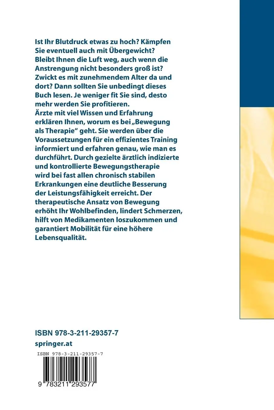 Rückseite: 9783211293577 | Bewegung als Therapie | Gezielte Schritte zum Wohlbefinden | Zwick