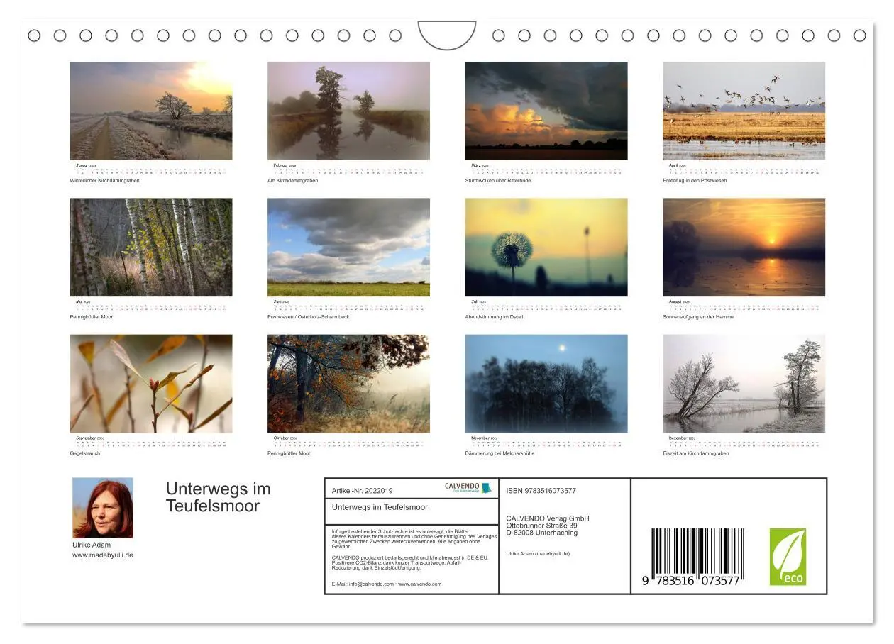Bild: 9783516073577 | Unterwegs im Teufelsmoor (Wandkalender 2026 DIN A4 quer), CALVENDO...