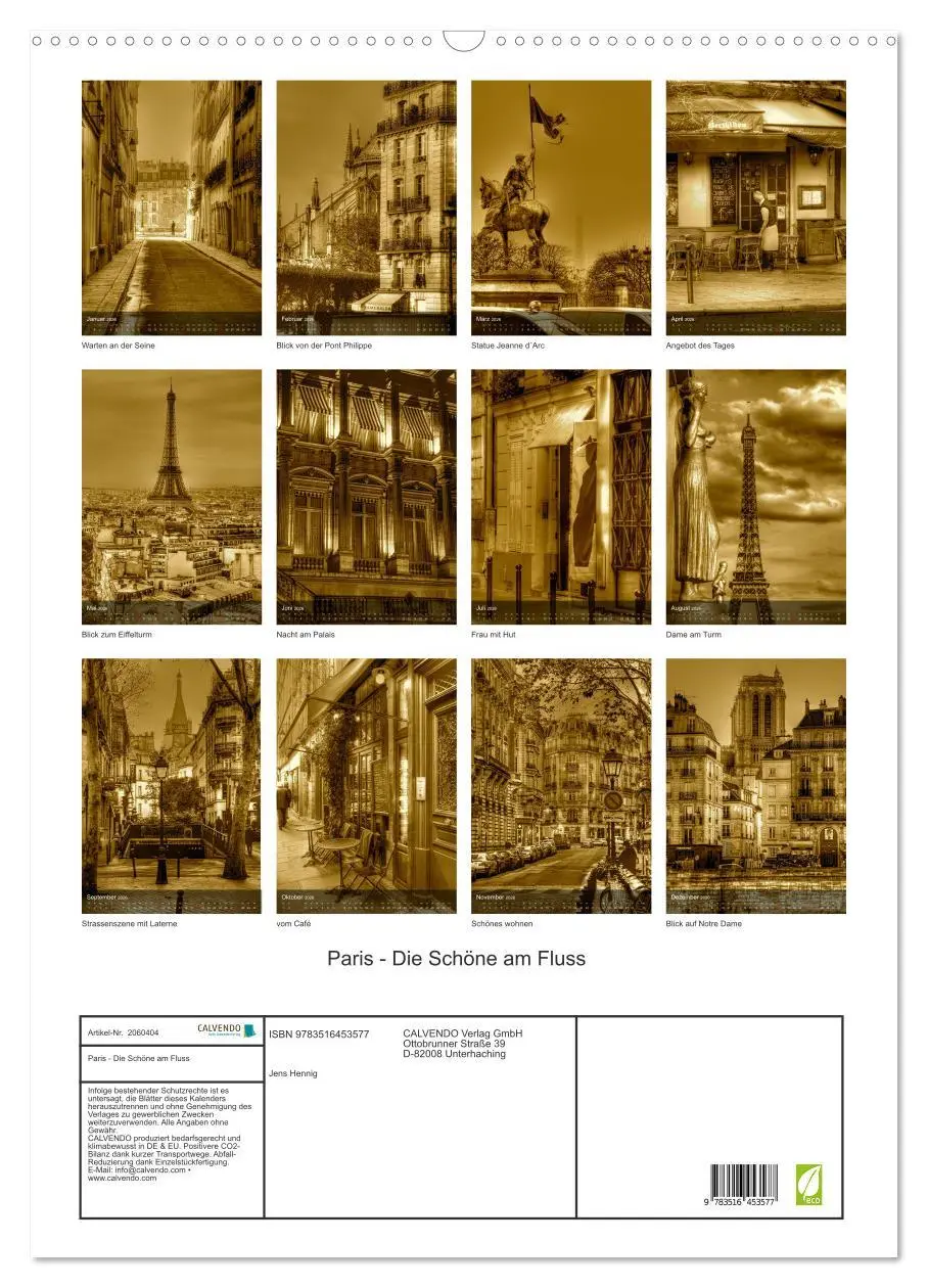 Bild: 9783516453577 | Paris - Die Schöne am Fluss (Wandkalender 2026 DIN A2 hoch),...