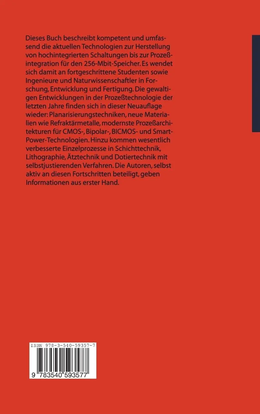 Rückseite: 9783540593577 | Technologie hochintegrierter Schaltungen | Dietrich Widmann (u. a.)