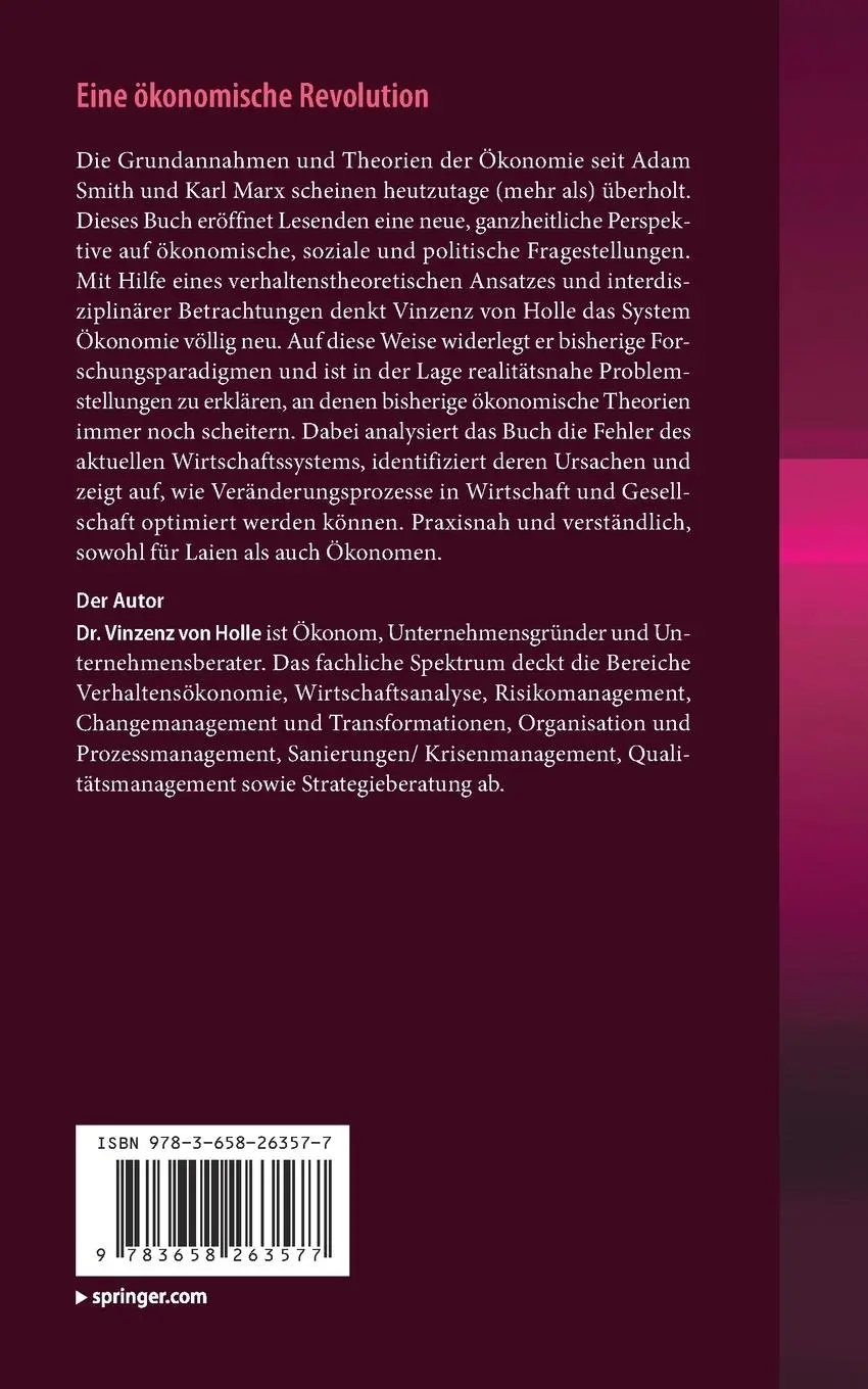 Rückseite: 9783658263577 | Eine ökonomische Revolution | Vinzenz von Holle | Taschenbuch | xiv