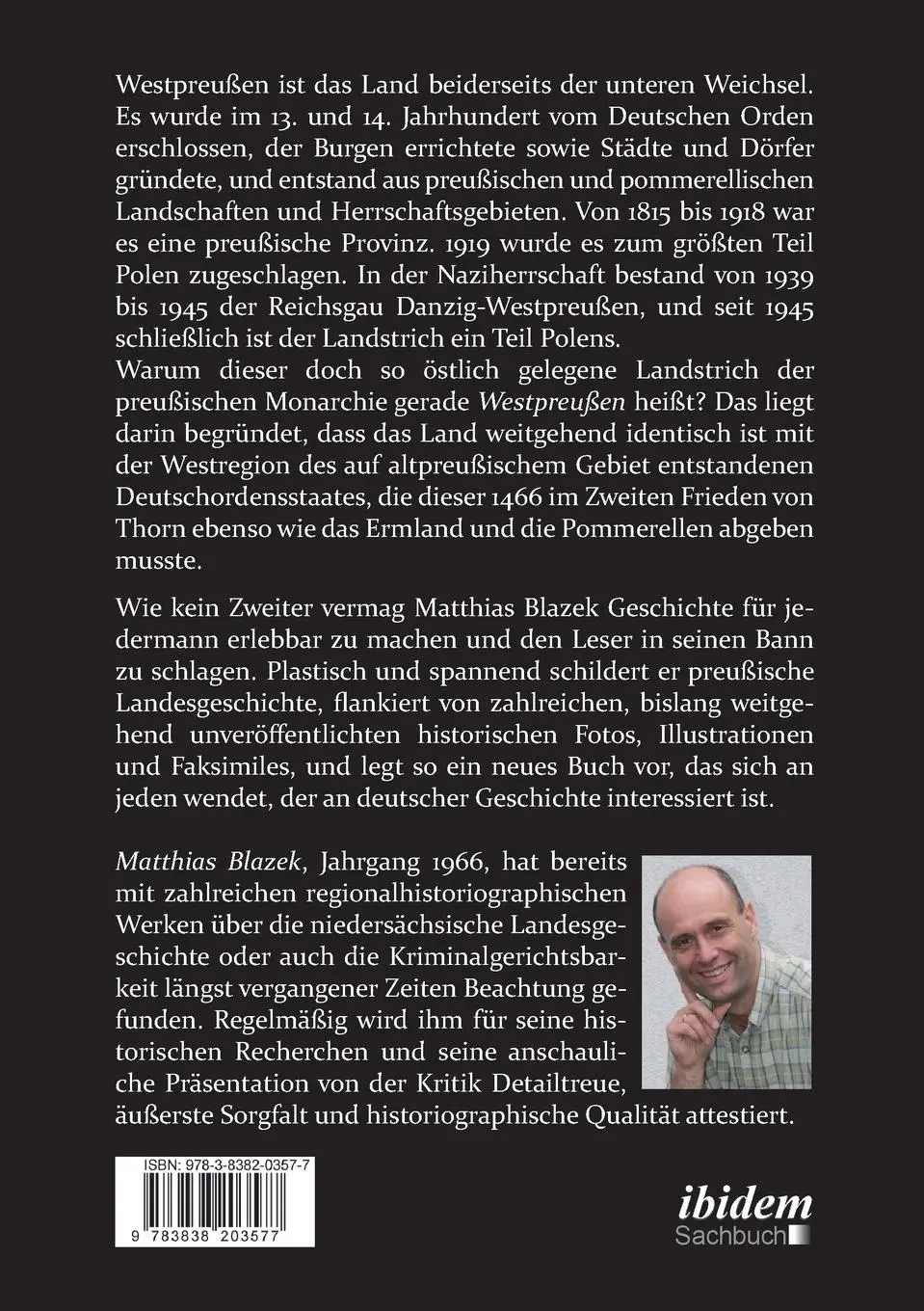 Rückseite: 9783838203577 | Westpreußen. Das Land an der unteren Weichsel | Matthias Blazek | Buch