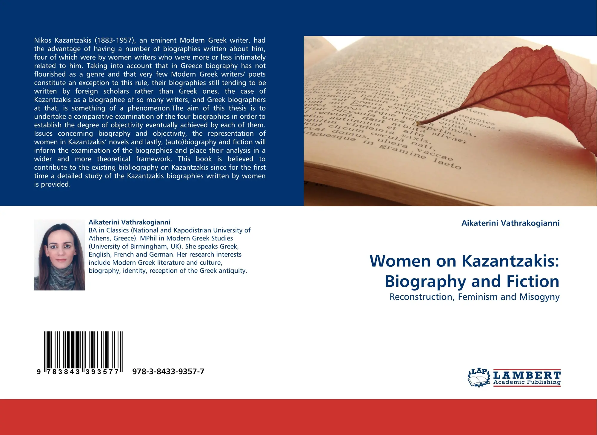 Cover: 9783843393577 | Women on Kazantzakis: Biography and Fiction | Vathrakogianni | Buch