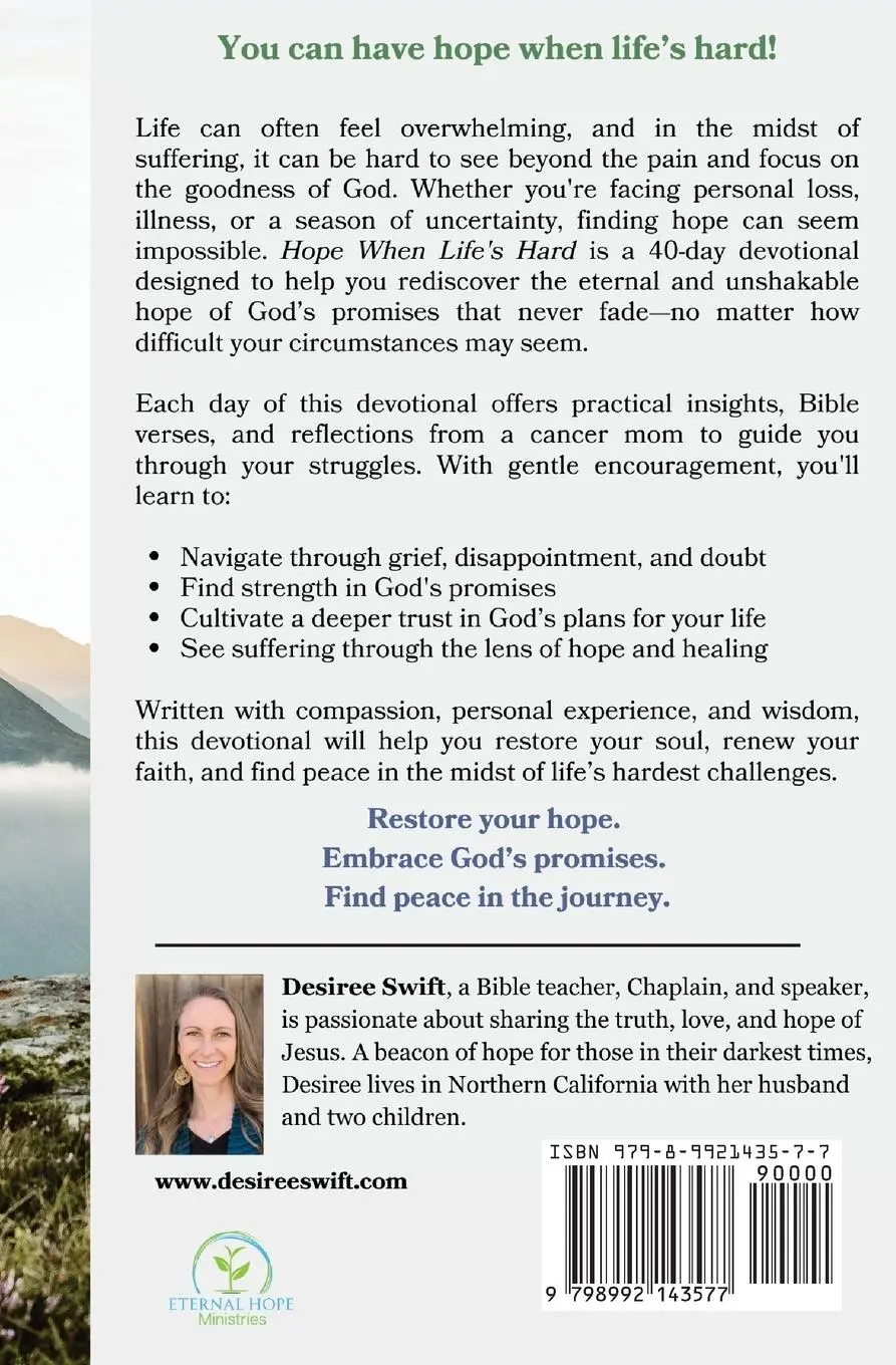 Rückseite: 9798992143577 | Hope When Life's Hard | Desiree Swift | Taschenbuch | Englisch | 2024