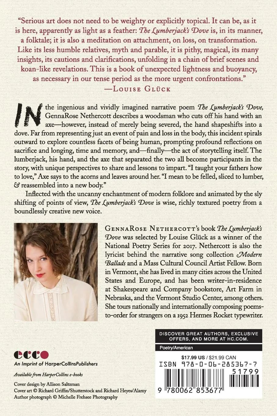 Rückseite: 9780062853677 | Lumberjack's Dove, The | Gennarose Nethercott | Taschenbuch | Englisch