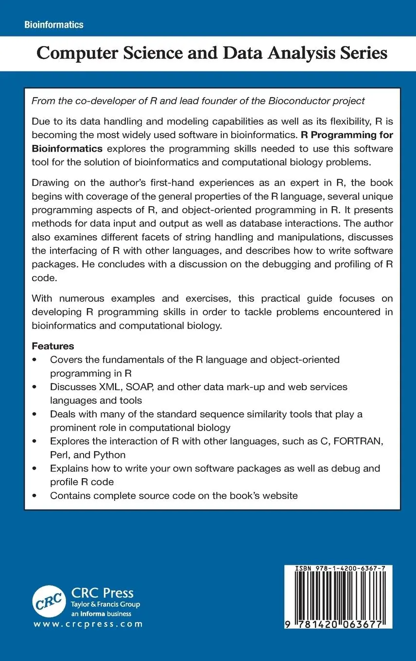 Rückseite: 9781420063677 | R Programming for Bioinformatics | Robert Gentleman | Buch | Englisch