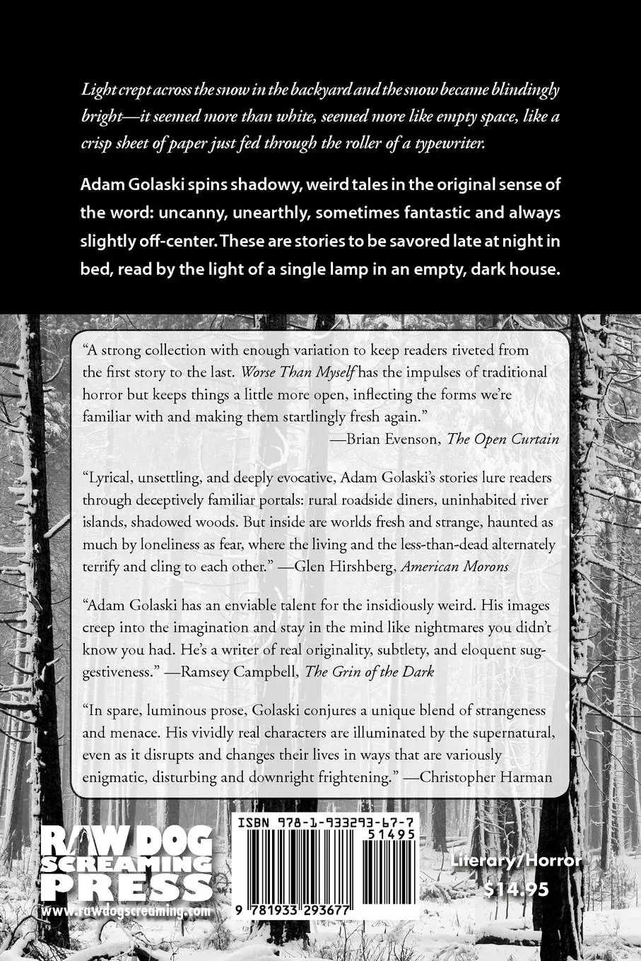 Rückseite: 9781933293677 | Worse Than Myself | Adam Golaski | Taschenbuch | Englisch | 2008