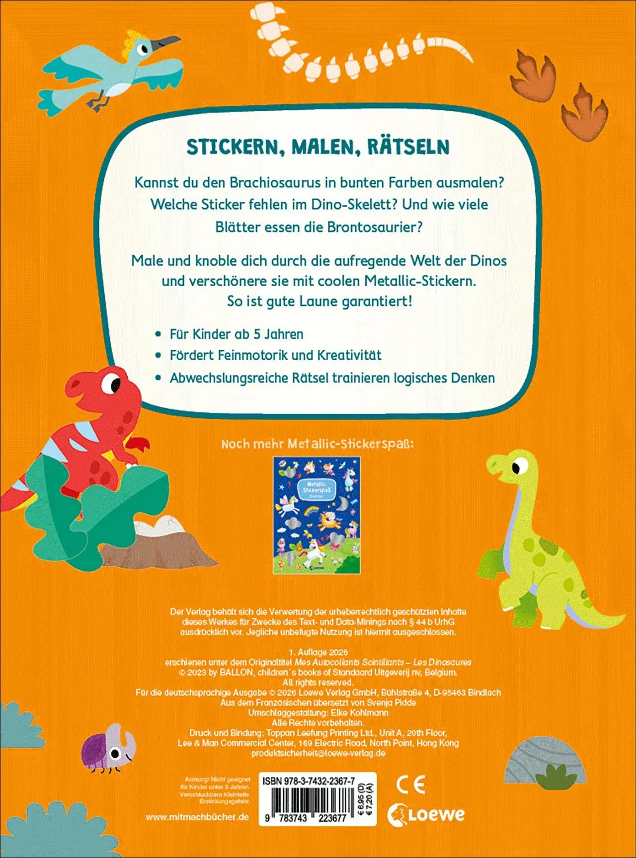 Bild: 9783743223677 | Metallic-Stickerspaß - Dinos | Svenja Pidde | Taschenbuch | 32 S.
