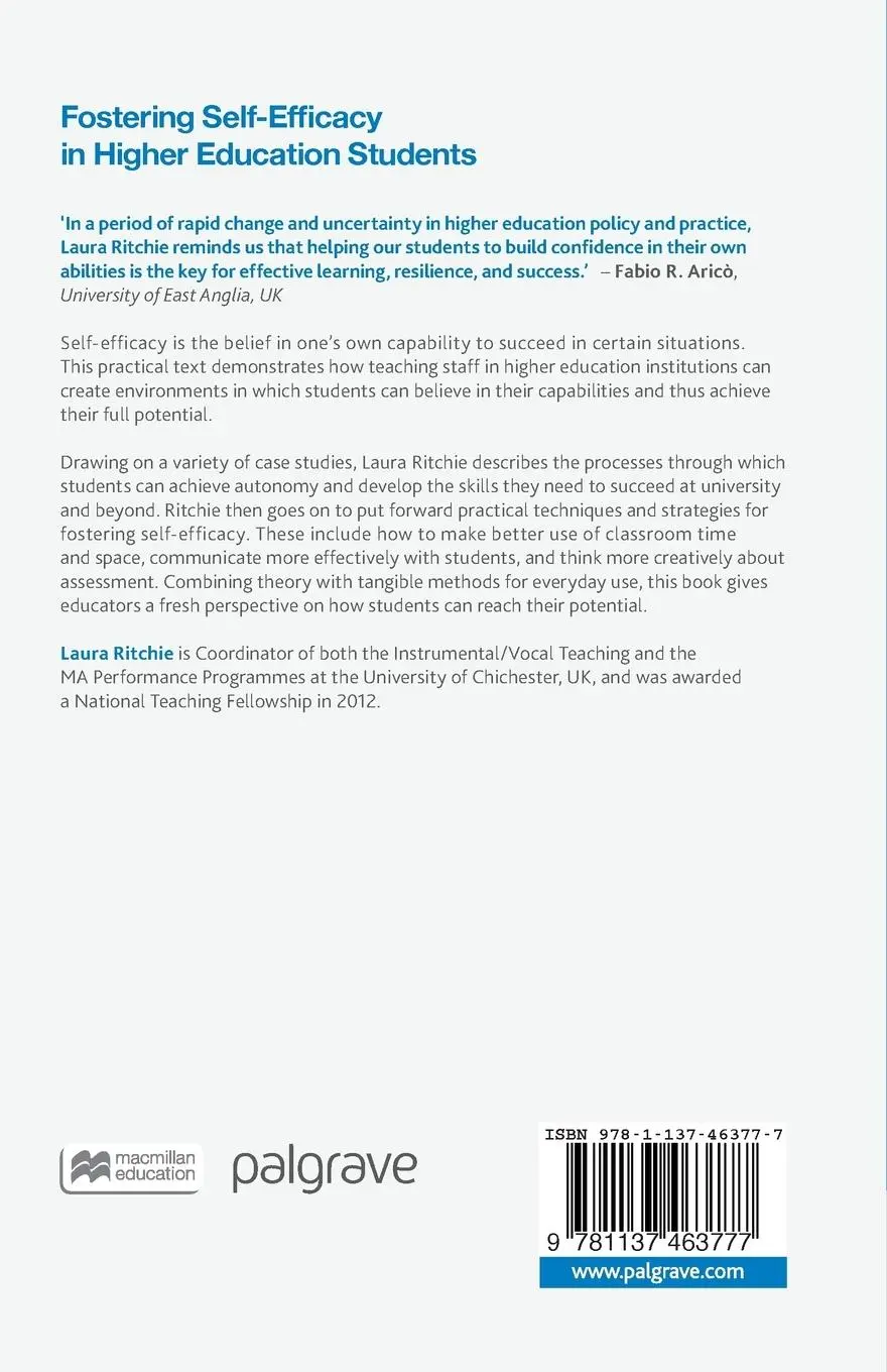 Rückseite: 9781137463777 | Fostering Self-Efficacy in Higher Education Students | Laura Ritchie