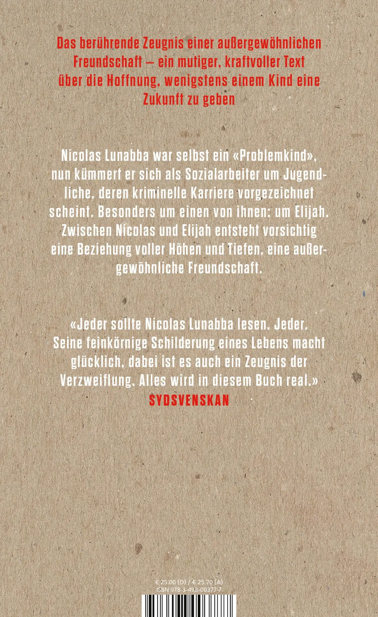 Rückseite: 9783498003777 | Bist du traurig, wenn ich sterbe | Nicolas Lunabba | Buch | 304 S.