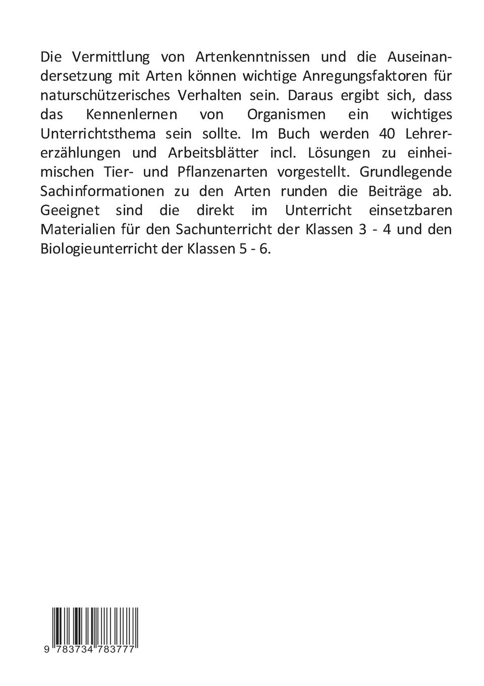 Rückseite: 9783734783777 | Tiere und Pflanzen kennenelernen | Karl-Heinz Berck (u. a.) | Buch
