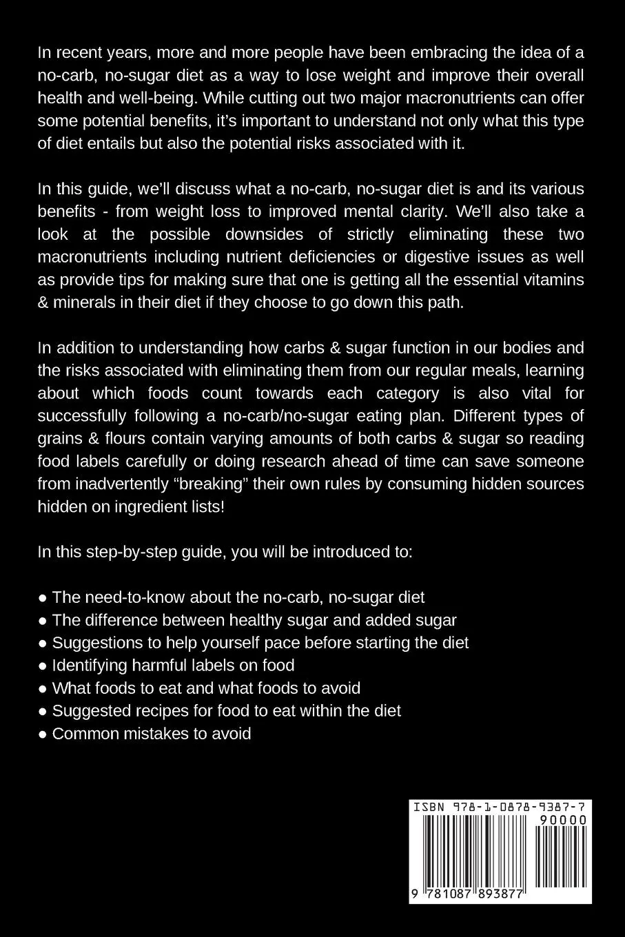 Rückseite: 9781087893877 | No Carbs No Sugar Diet Plan | Bruce Ackerberg | Taschenbuch | Englisch