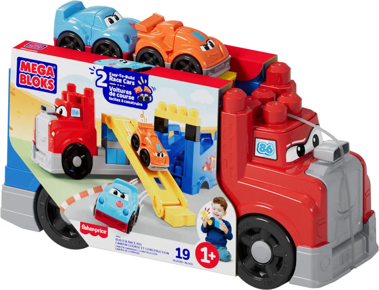 Bild: 194735303977 | MEGA BLOKS Rennwagen-Transporter | Offene Verpackung | JFR29 | Deutsch