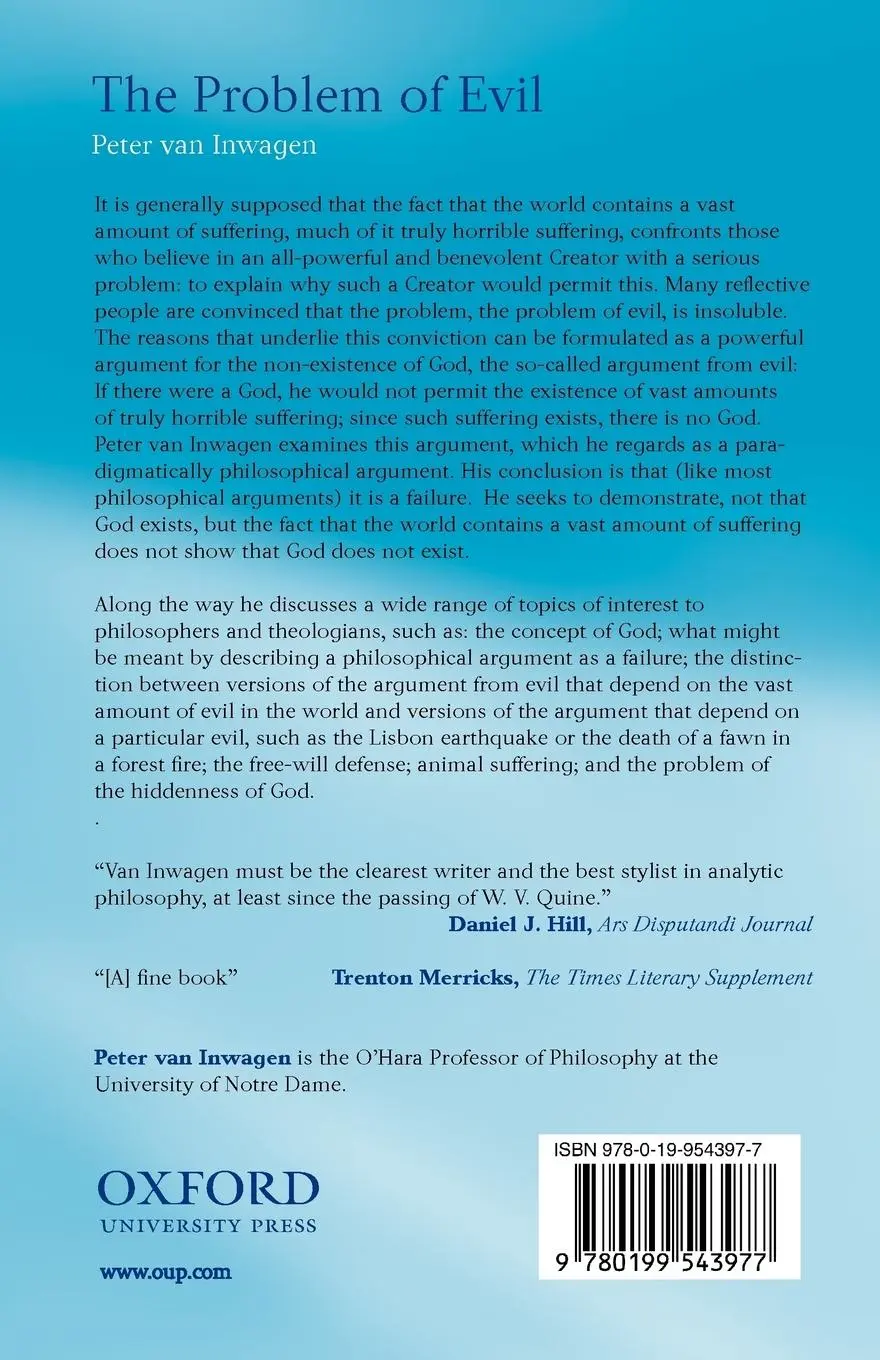 Rückseite: 9780199543977 | The Problem of Evil | Peter Van Inwagen | Taschenbuch | Englisch