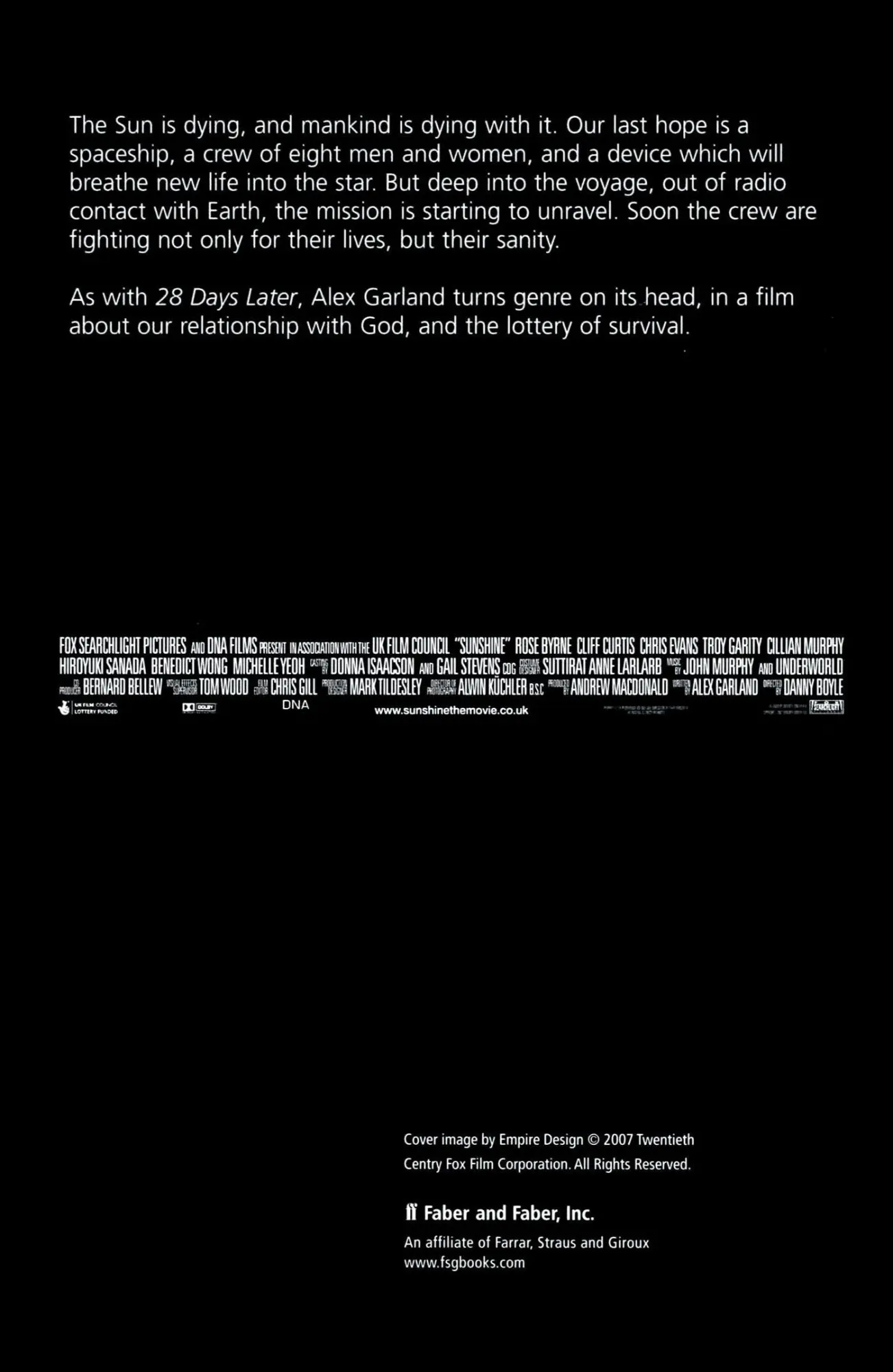 Rückseite: 9780571233977 | Sunshine | Alex Garland | Taschenbuch | Kartoniert / Broschiert | 2007
