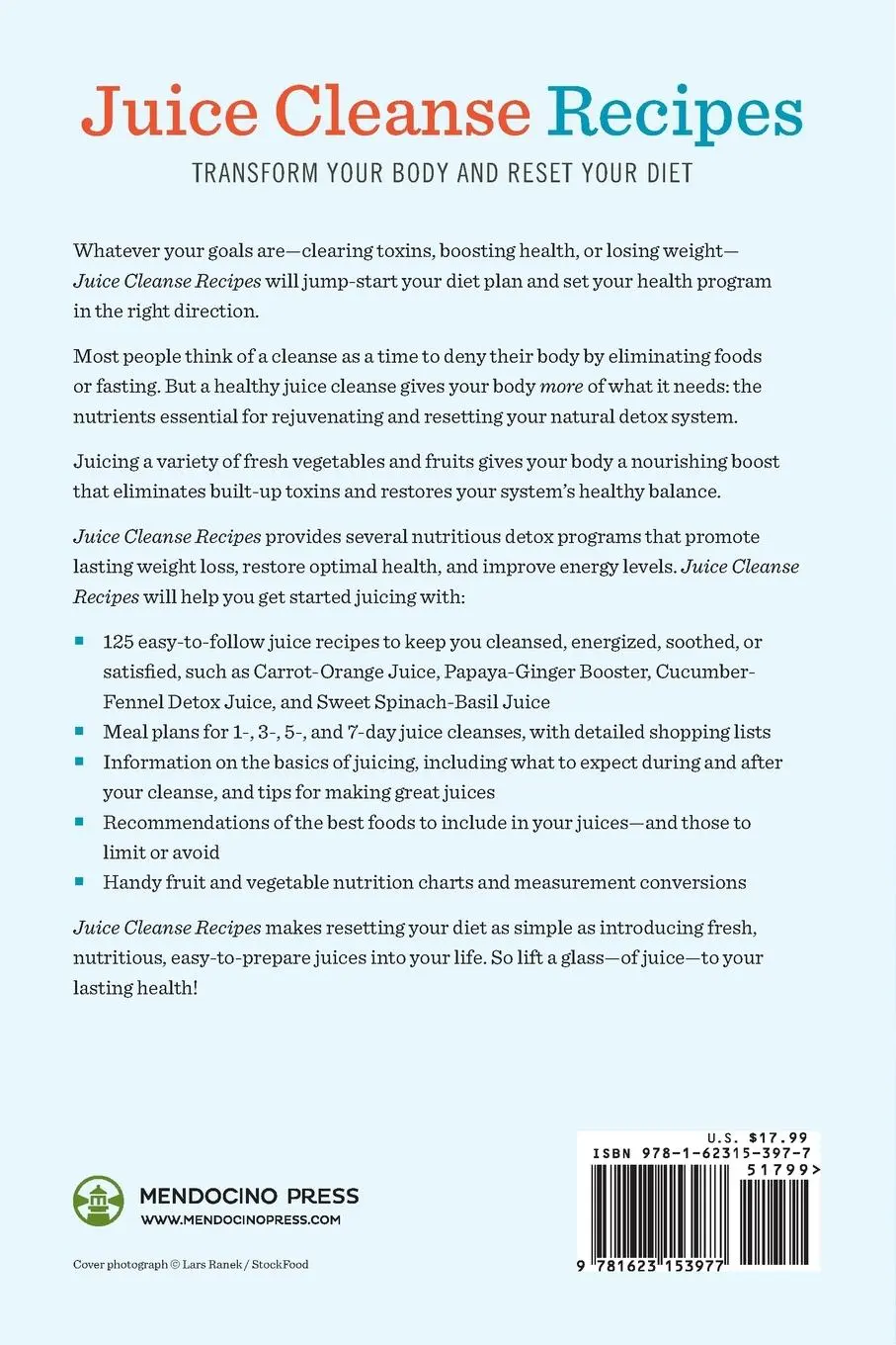 Rückseite: 9781623153977 | Juice Cleanse Recipes | Mendocino Press | Taschenbuch | Englisch