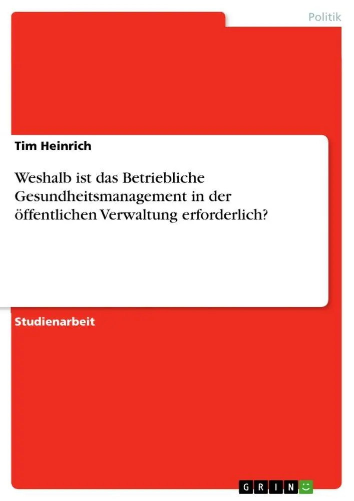 Cover: 9783346203977 | Weshalb ist das Betriebliche Gesundheitsmanagement in der...