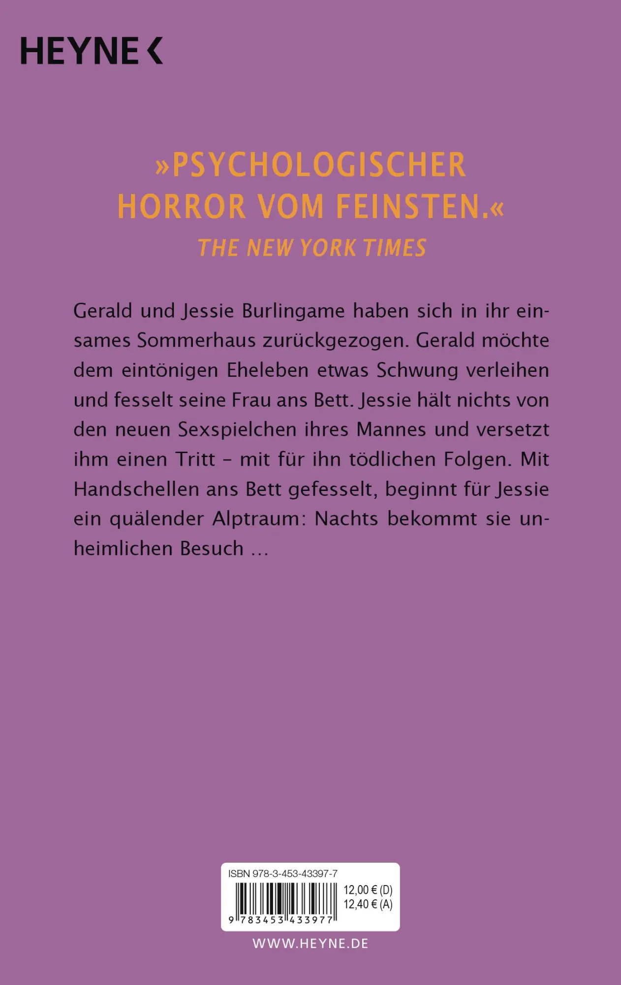Bild: 9783453433977 | Das Spiel (Gerald's Game) | Stephen King | Taschenbuch | Deutsch