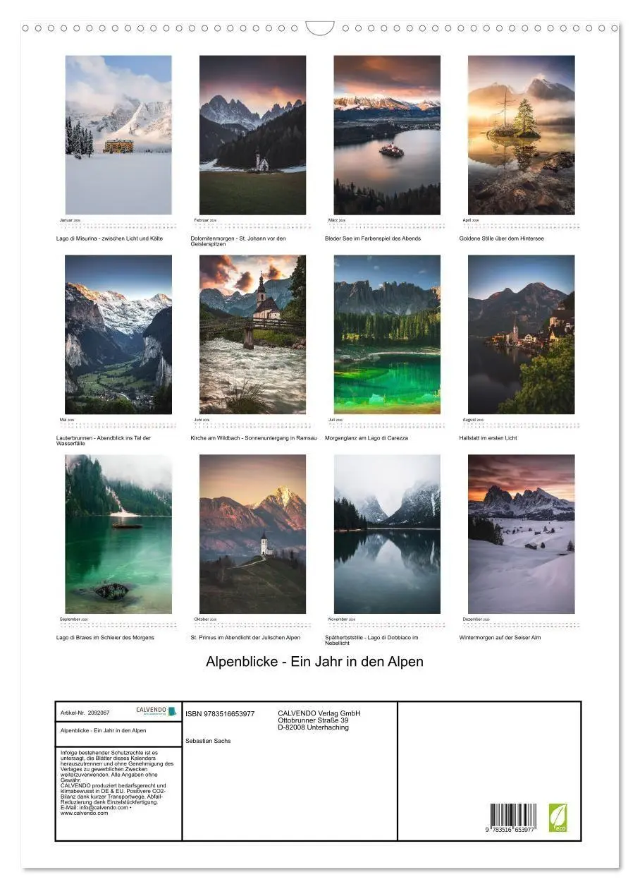 Bild: 9783516653977 | Alpenblicke - Ein Jahr in den Alpen (Wandkalender 2026 DIN A2...