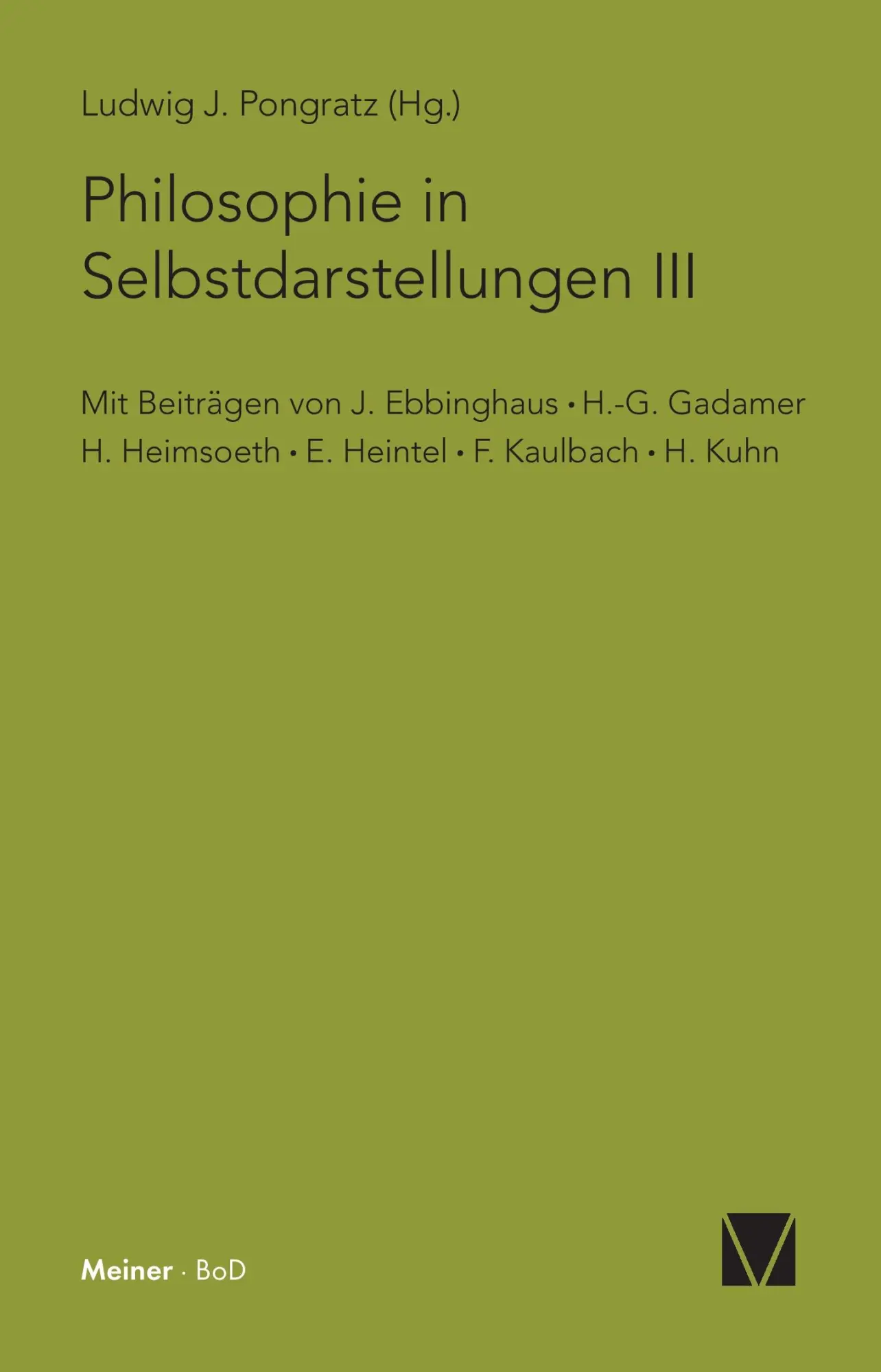 Cover: 9783787303977 | Philosophie in Selbstdarstellungen | Taschenbuch | 308 S. | Deutsch