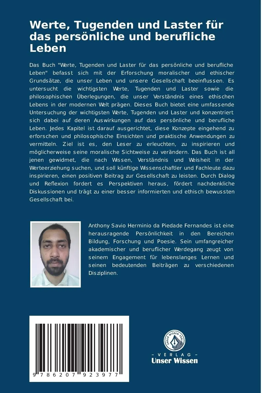 Rückseite: 9786207923977 | Werte, Tugenden und Laster für das persönliche und berufliche Leben