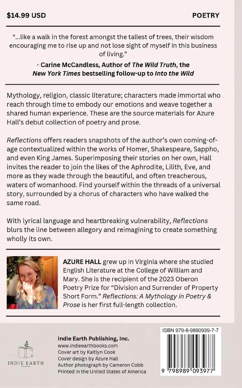 Rückseite: 9798989093977 | Reflections | A Mythology in Poetry &amp; Prose | Azure Hall | Taschenbuch