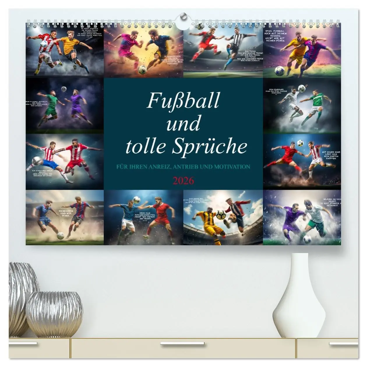 Cover: 9783457384077 | Fußball und tolle Sprüche (hochwertiger Premium Wandkalender 2026...