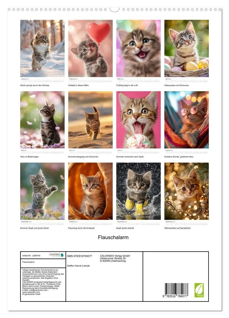 Bild: 9783516784077 | Flauschalarm (hochwertiger Premium Wandkalender 2027 DIN A2 hoch),...