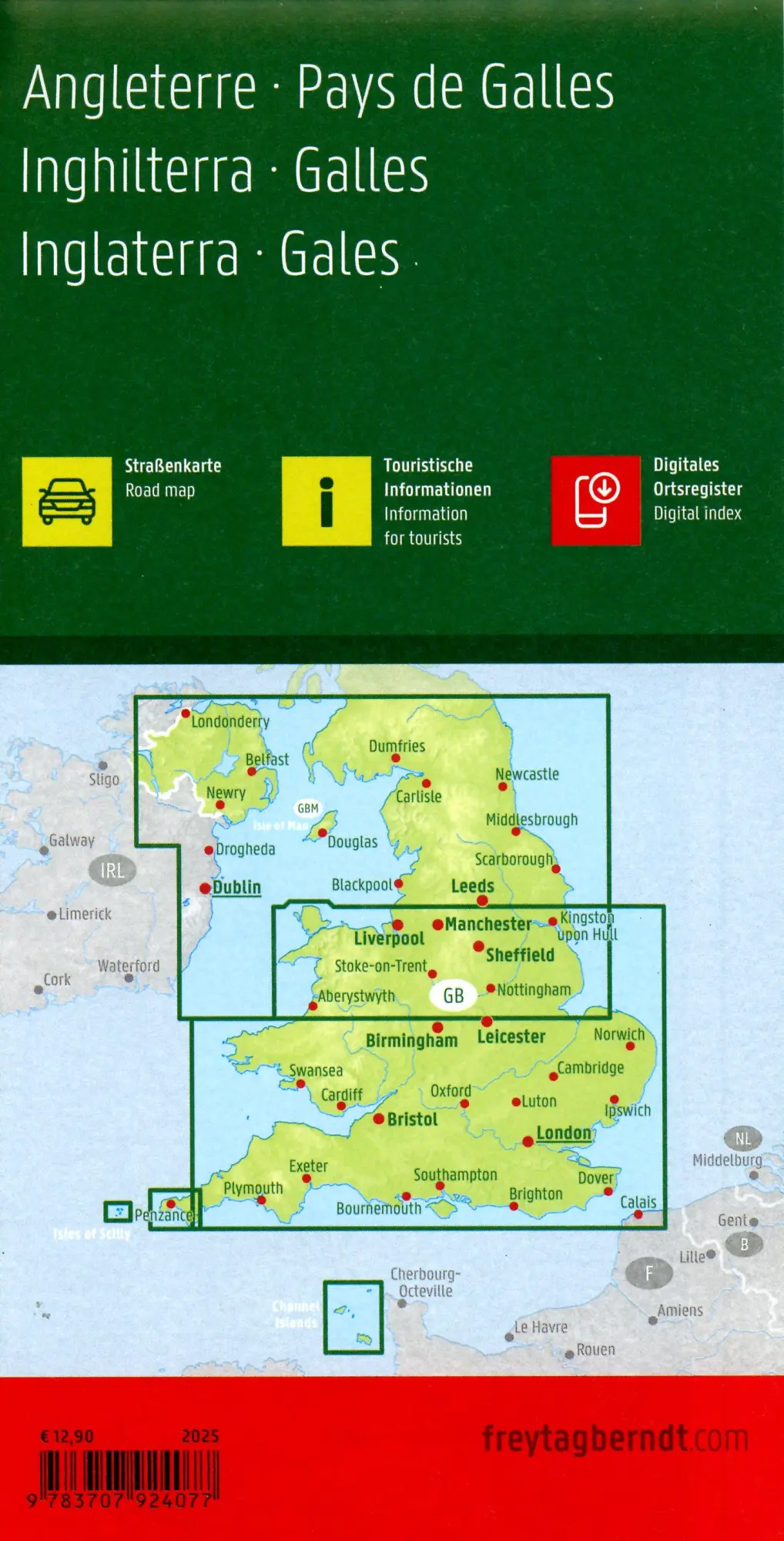 Bild: 9783707924077 | freytag &amp; berndt Straßenkarte England - Wales 1:400.000 | Berndt