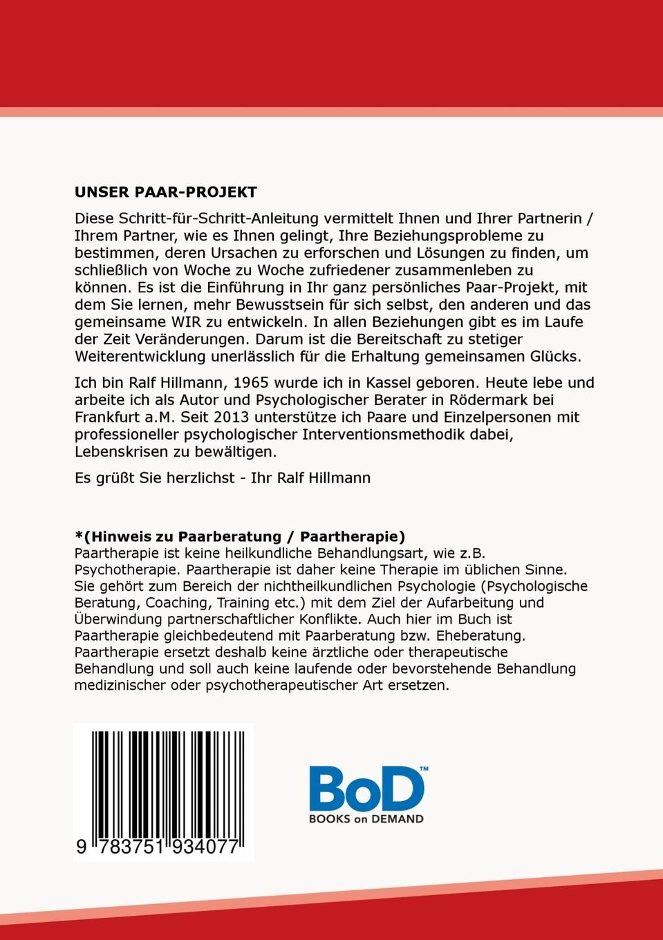 Rückseite: 9783751934077 | Paarberatung / Paartherapie: Unser Paar-Projekt - Selbsthilfekurs...