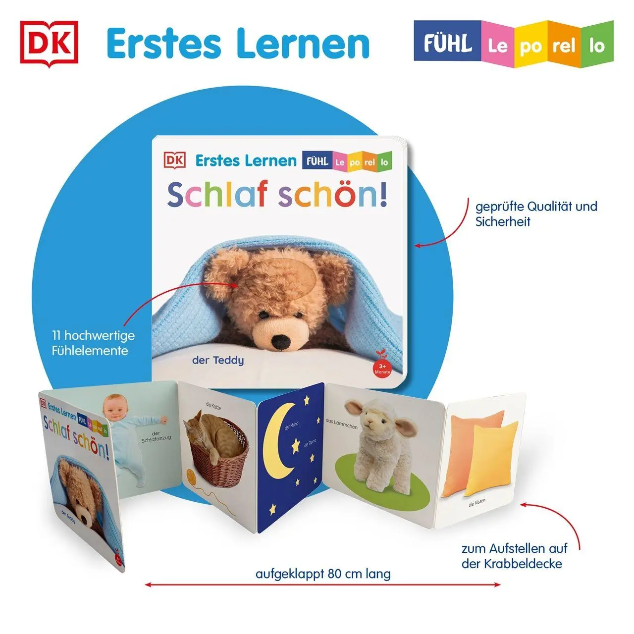 Bild: 9783831054077 | Erstes Lernen Fühl-Leporello. Schlaf schön! | DK Erstes Lernen | Buch