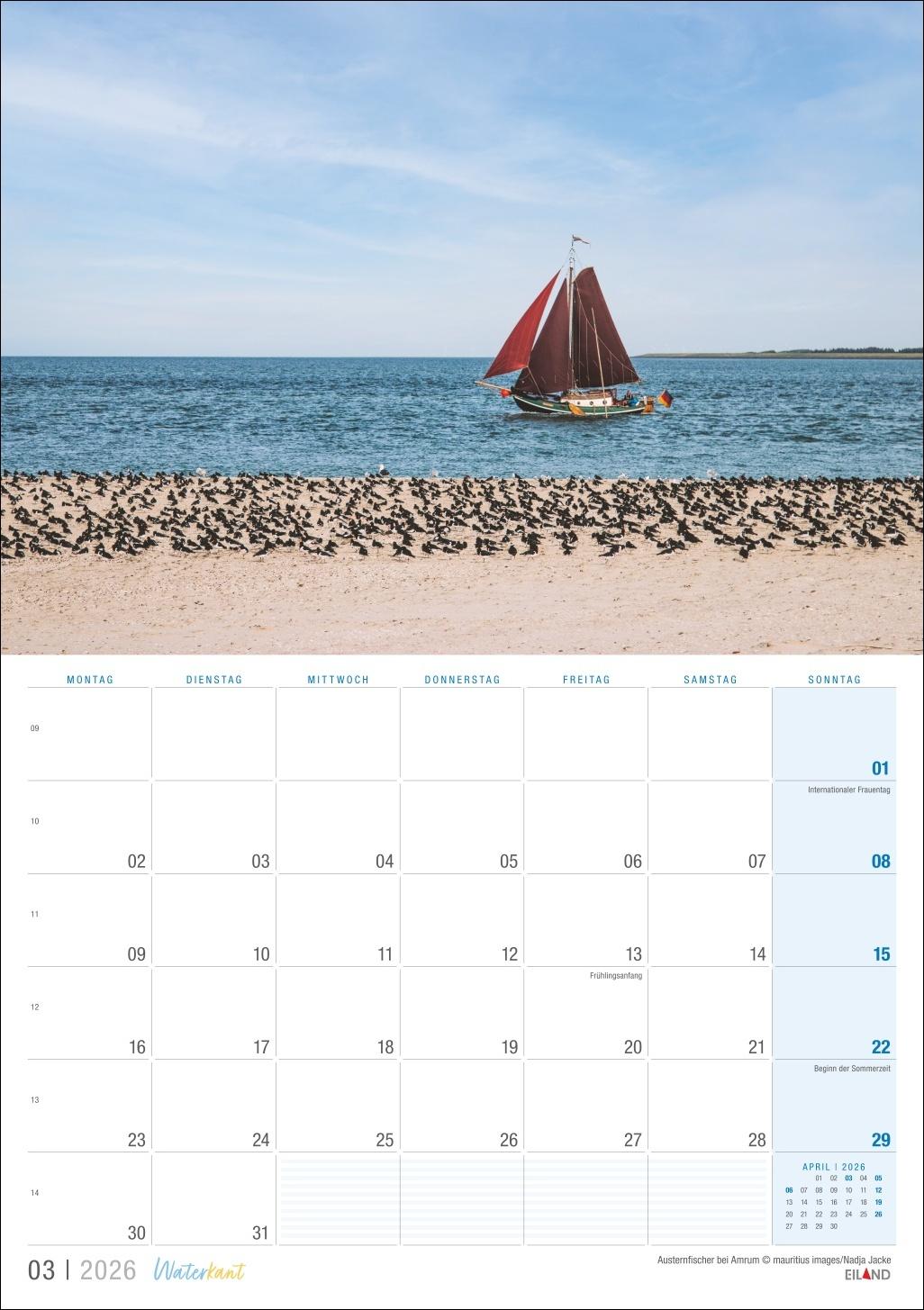 Bild: 9783964024077 | Waterkant Kalender 2026 | Eiland | Kalender | 13 S. | Deutsch | 2026