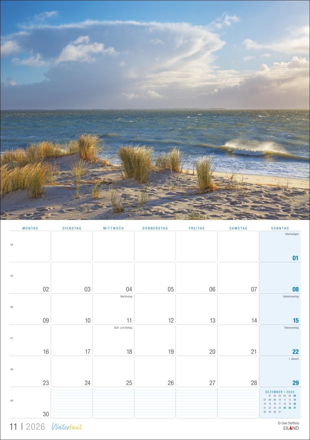 Bild: 9783964024077 | Waterkant Kalender 2026 | Eiland | Kalender | 13 S. | Deutsch | 2026