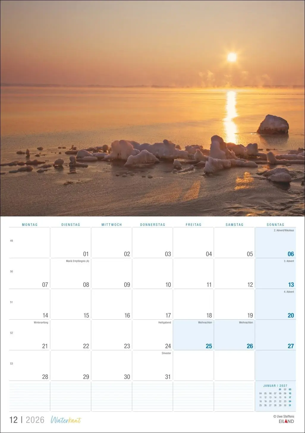 Bild: 9783964024077 | Waterkant Kalender 2026 | Eiland | Kalender | 13 S. | Deutsch | 2026