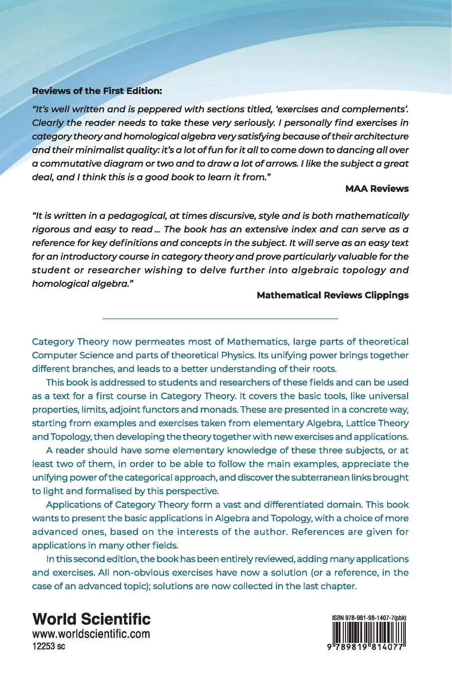 Rückseite: 9789819814077 | CATEGORY THEORY &amp; APPL (2ND ED) | Marco Grandis | Taschenbuch | 2021