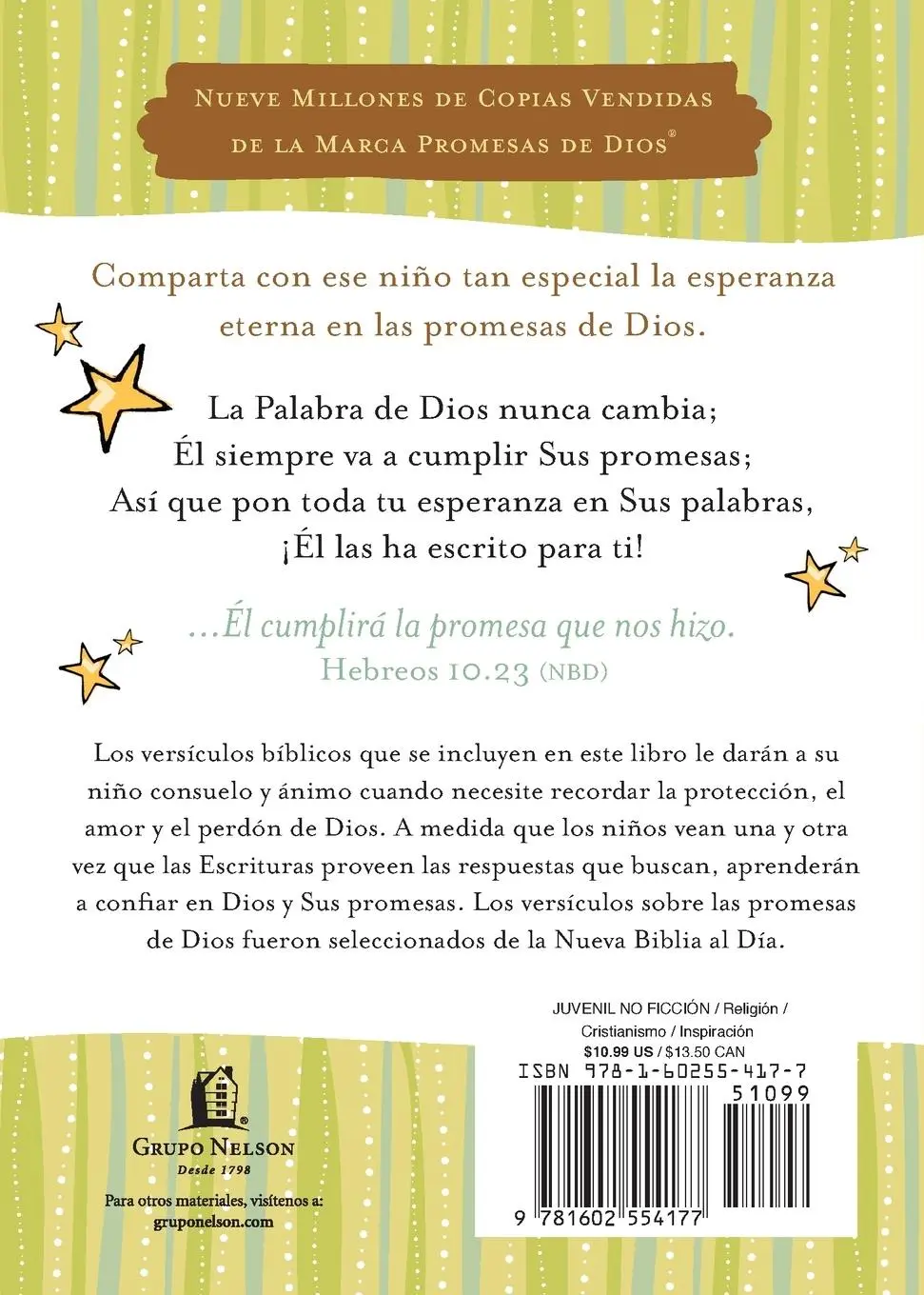 Rückseite: 9781602554177 | Promesas de Dios para niños Softcover God's Promises for Boys | Buch