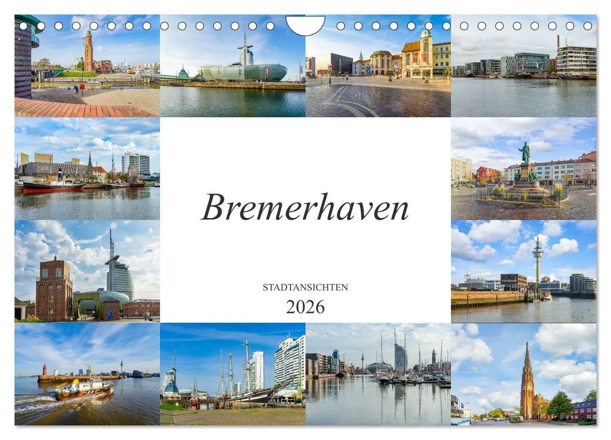 Cover: 9783457754177 | Bremerhaven Stadtansichten (Wandkalender 2026 DIN A4 quer),...