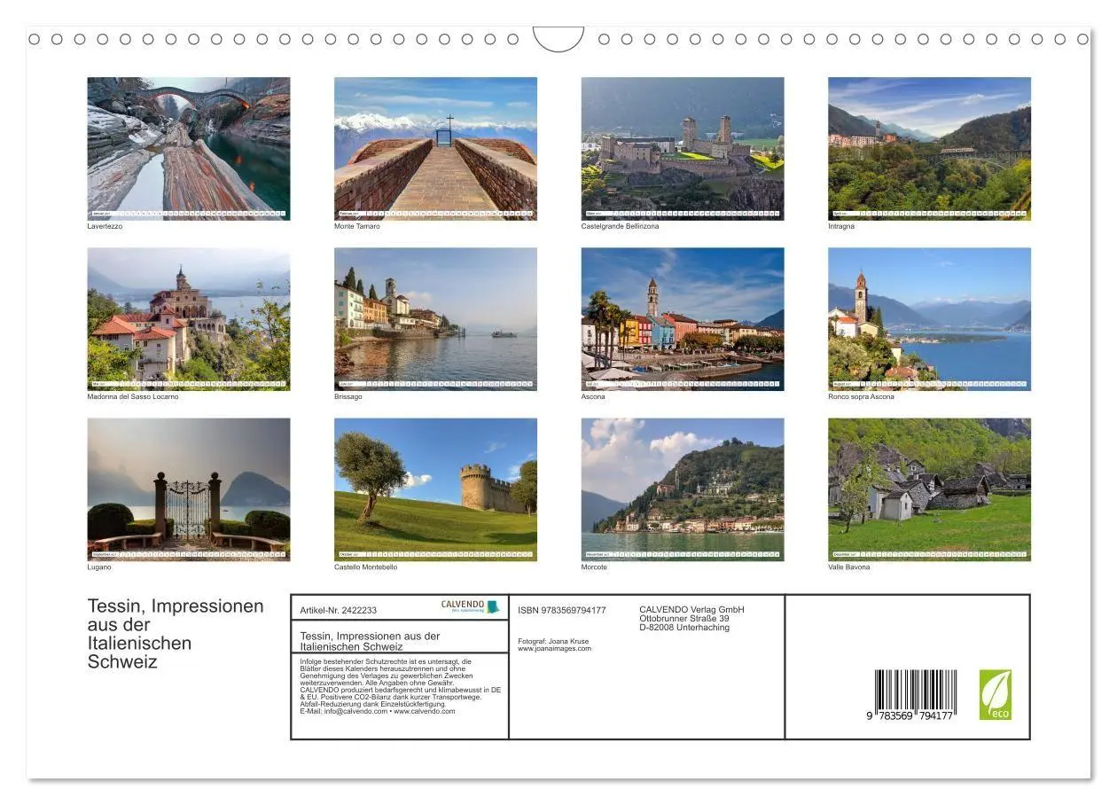 Bild: 9783569794177 | Tessin, Impressionen aus der Italienischen Schweiz (Wandkalender...