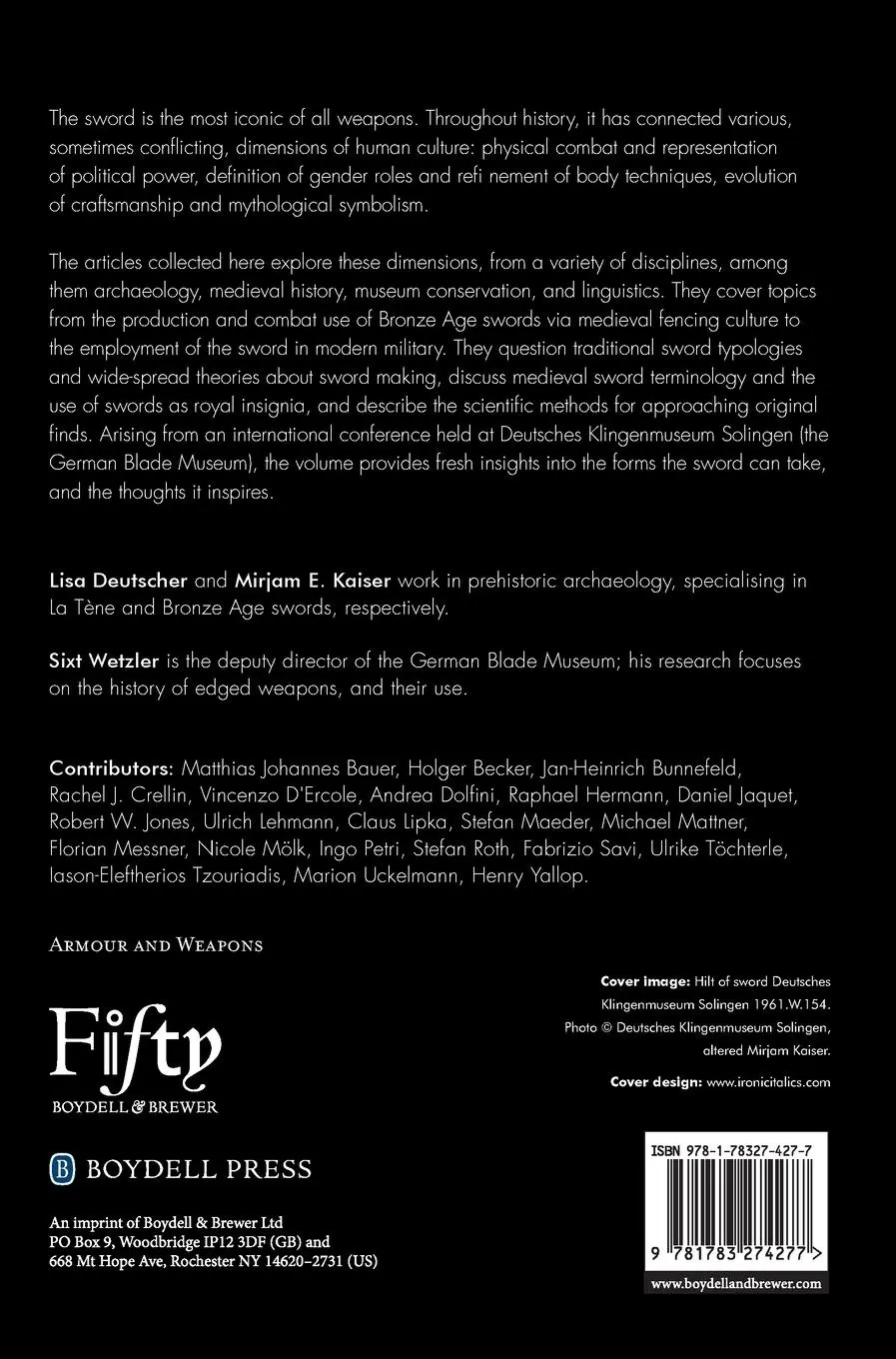 Rückseite: 9781783274277 | The Sword | Form and Thought | Lisa Deutscher (u. a.) | Buch | 2019