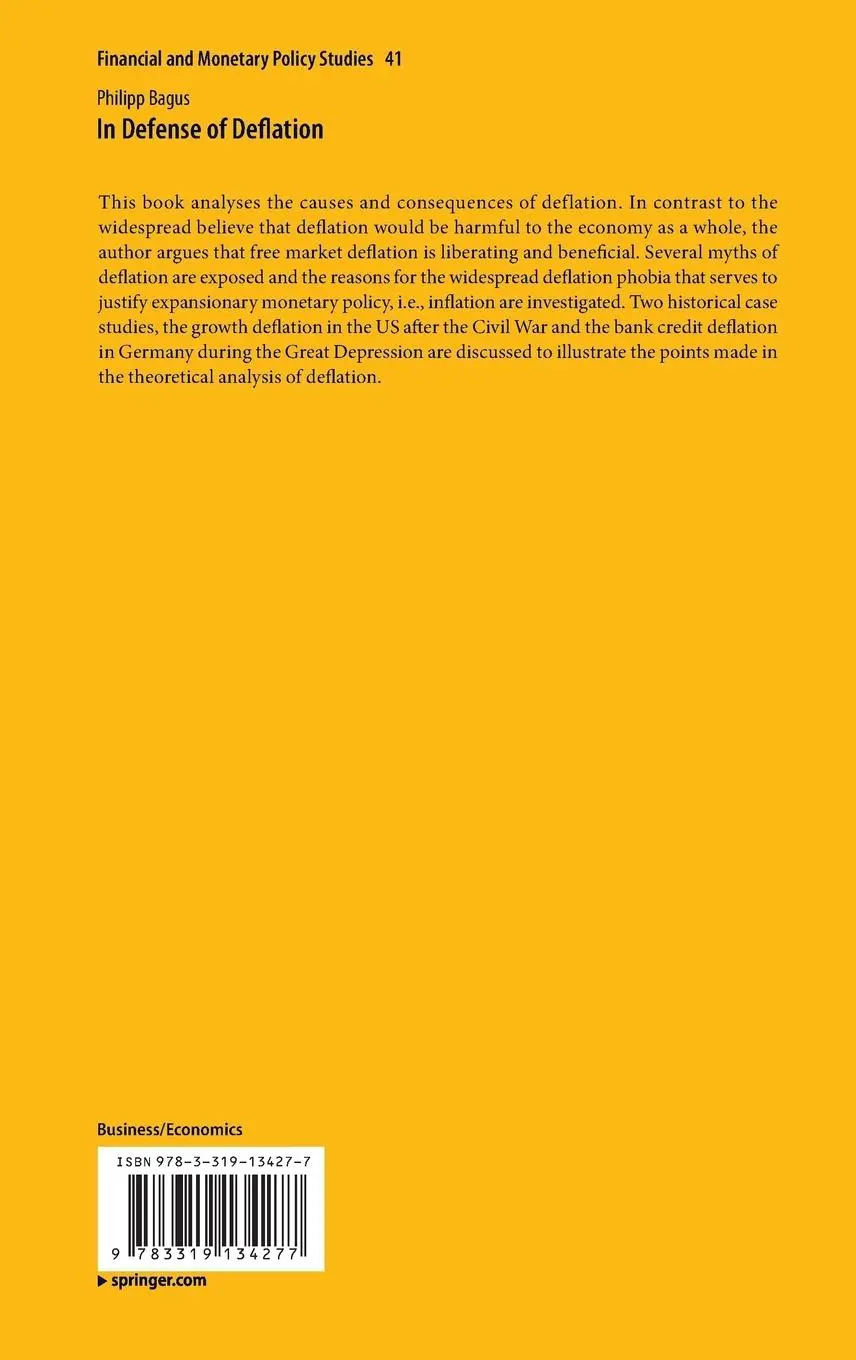 Rückseite: 9783319134277 | In Defense of Deflation | Philipp Bagus | Buch | xvii | Englisch