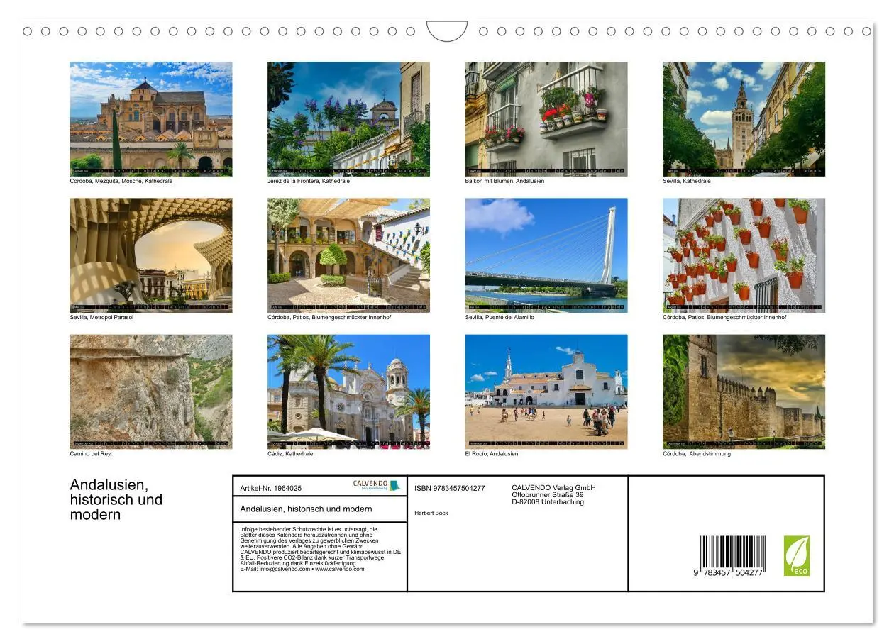 Bild: 9783457504277 | Andalusien, historisch und modern (Wandkalender 2026 DIN A3 quer),...