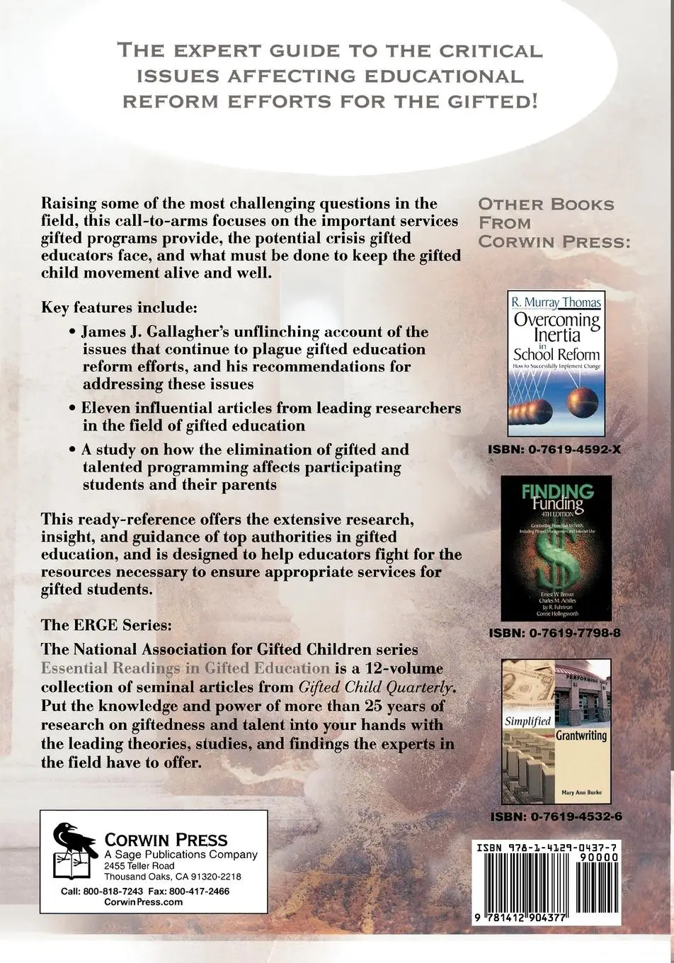 Rückseite: 9781412904377 | Public Policy in Gifted Education | James John Gallagher | Taschenbuch