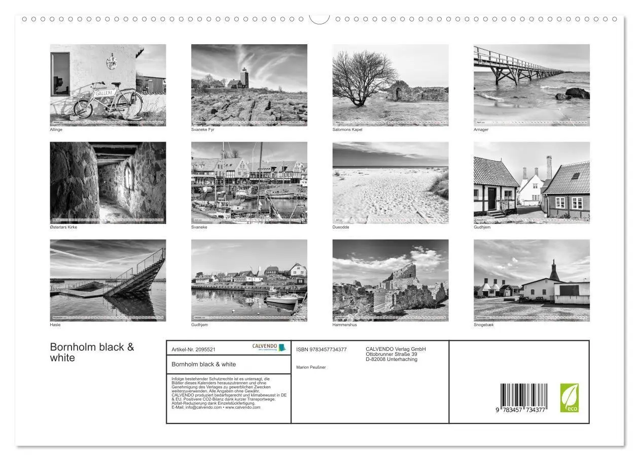 Bild: 9783457734377 | Bornholm black &amp; white (hochwertiger Premium Wandkalender 2026 DIN...