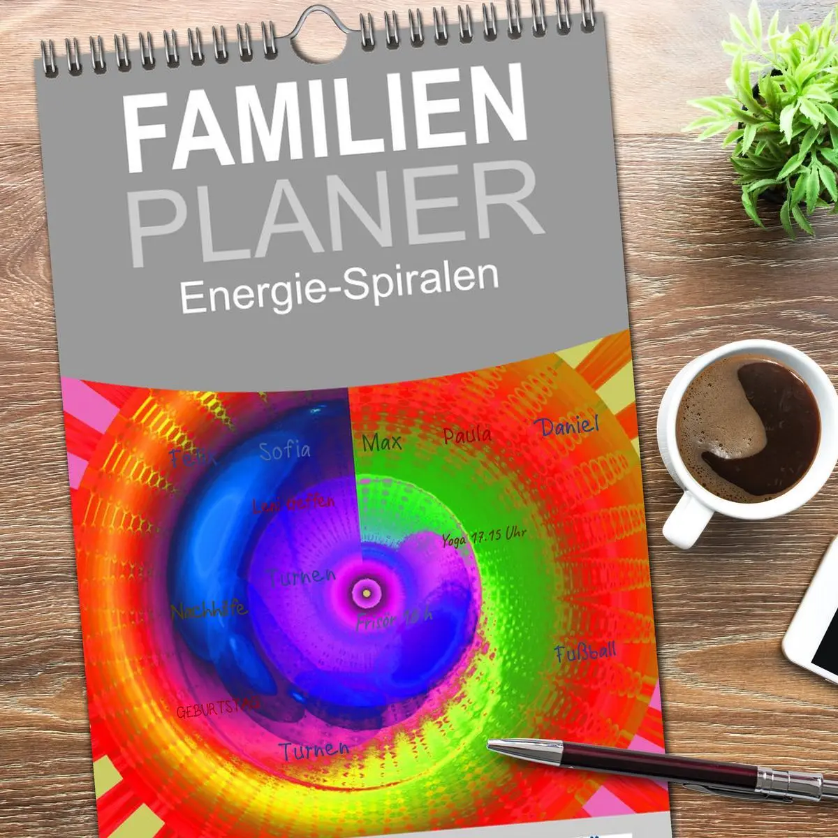 Bild: 9783516514377 | Familienplaner 2026 - Energie-Spiralen mit 5 Spalten (Wandkalender,...