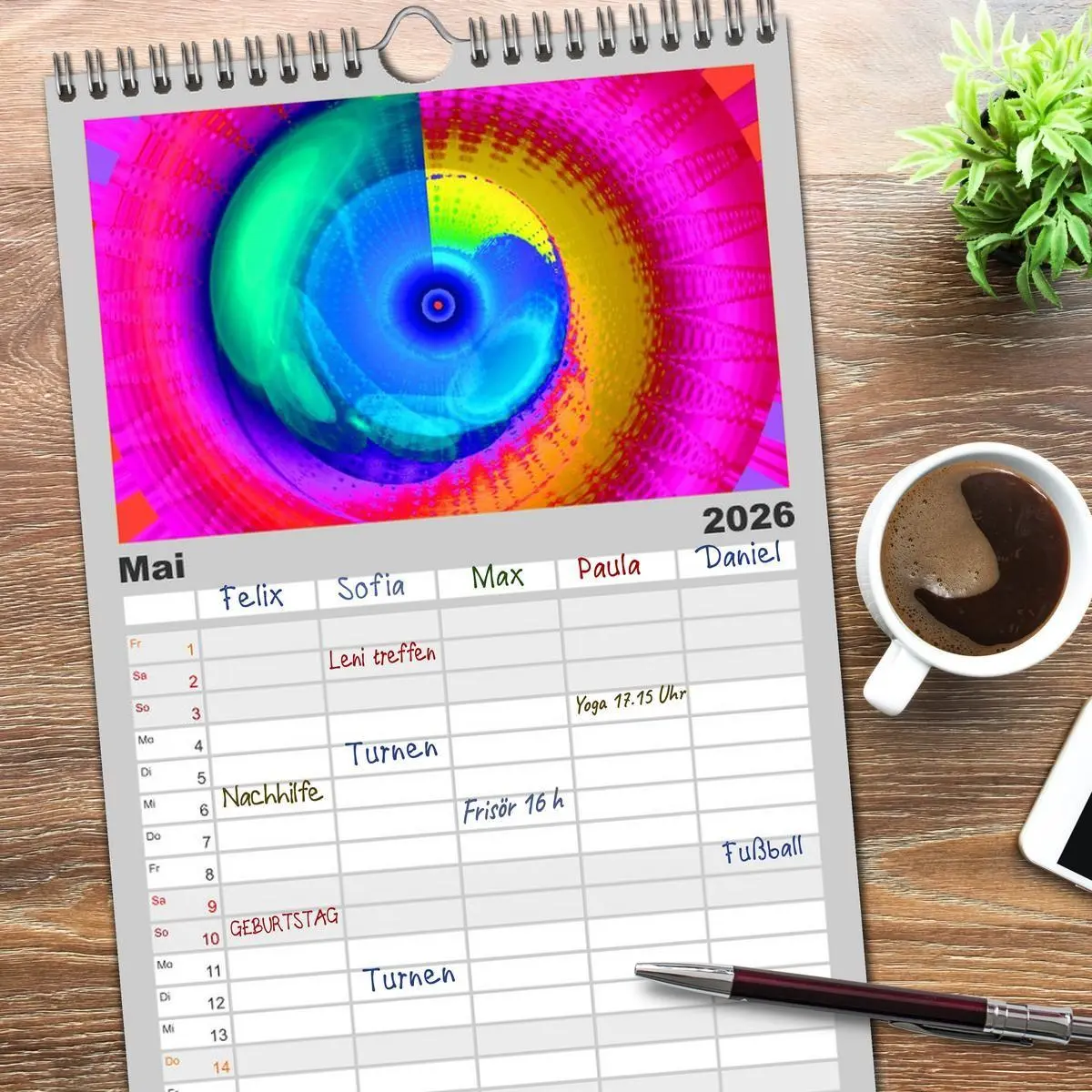 Bild: 9783516514377 | Familienplaner 2026 - Energie-Spiralen mit 5 Spalten (Wandkalender,...