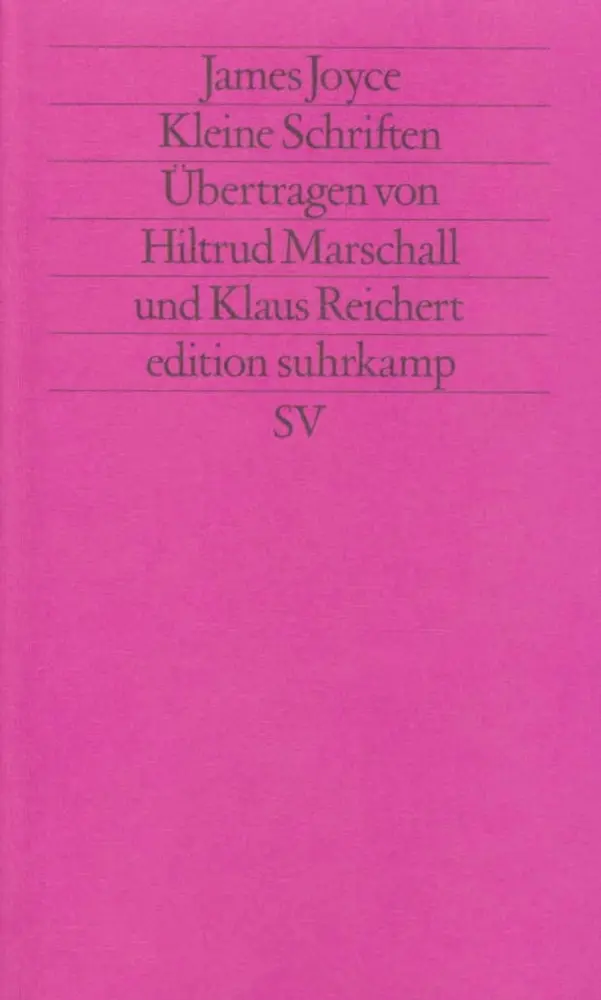 Cover: 9783518114377 | Kleine Schriften | James Joyce | Taschenbuch | 428 S. | Deutsch | 1987