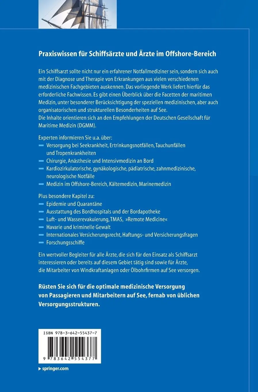 Rückseite: 9783642554377 | Maritime Medizin | Klaus-Herbert Seidenstücker (u. a.) | Buch | xxiii