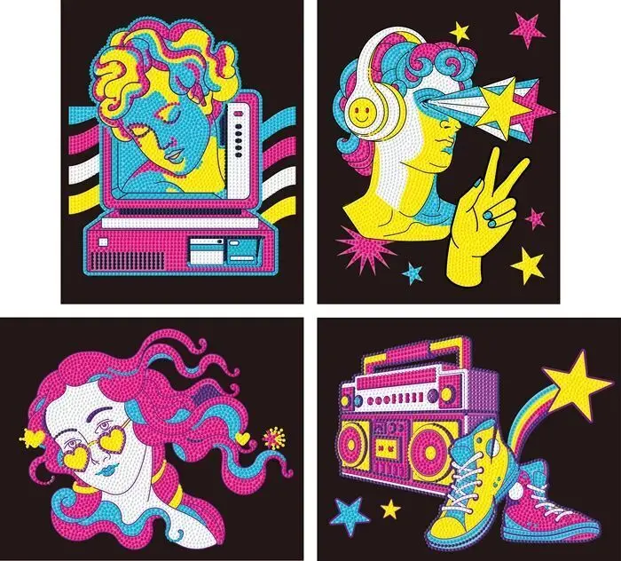Bild: 4895225944477 | DOTZIES BY DIAMOND DOTZ - Diamond Painting Neon Retro Klassiker | 2025
